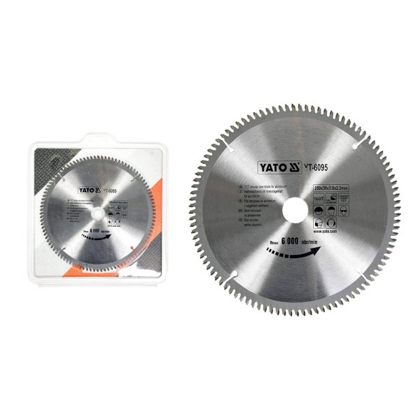 Hoja de Sierra Circular para Aluminio 250 mm 100 Dientes Buje 30 mm Yato YT-6095