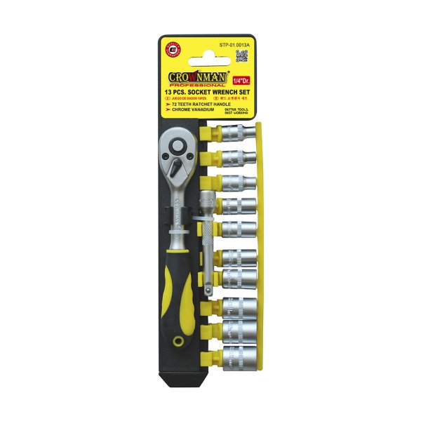 Juego 13 Bocallaves Hexagonales Encastre 1/4" Crownman STP-01.0013A