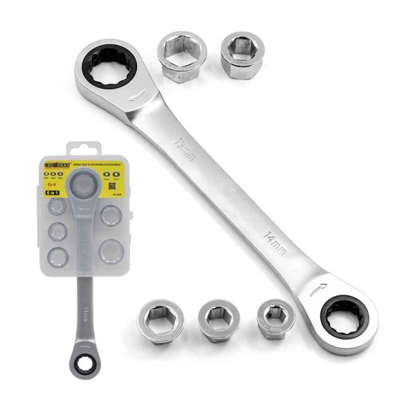 Juego Llave Combinada con Crique 6 en 1 Crownman 0412226