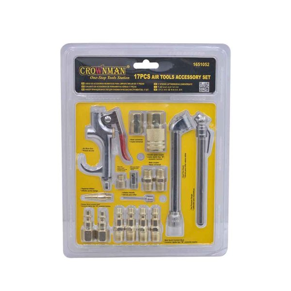 Kit de Accesorios para Compresor 17 Piezas sin Manguera Crownman 1651052