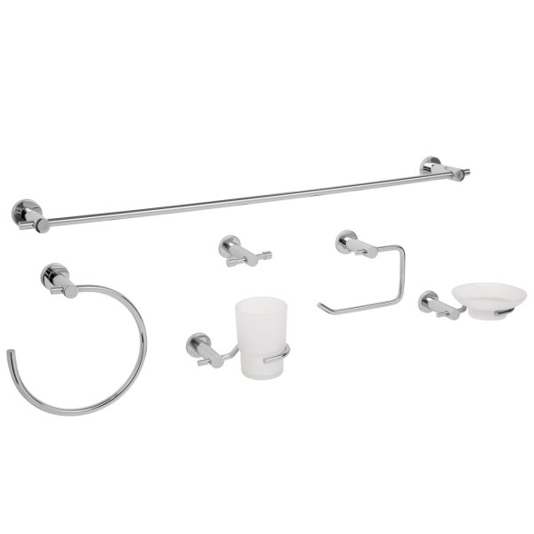 Kit p/baño crom,6pzas,c/toall.argolla"FOSET-ELEMENT"ELA-7000
