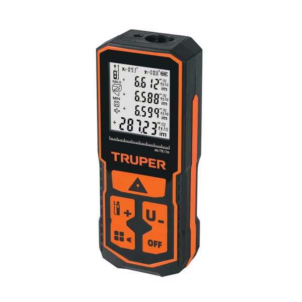 Med.dist.laser de 0.05a100mt,±2mm,2/AA rec."TRUPER"MELA-100T