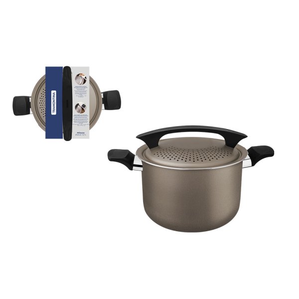Olla para Pasta 22 cm 5,7 L Starflon Milazzo Almendra Tramontina 28576/422
