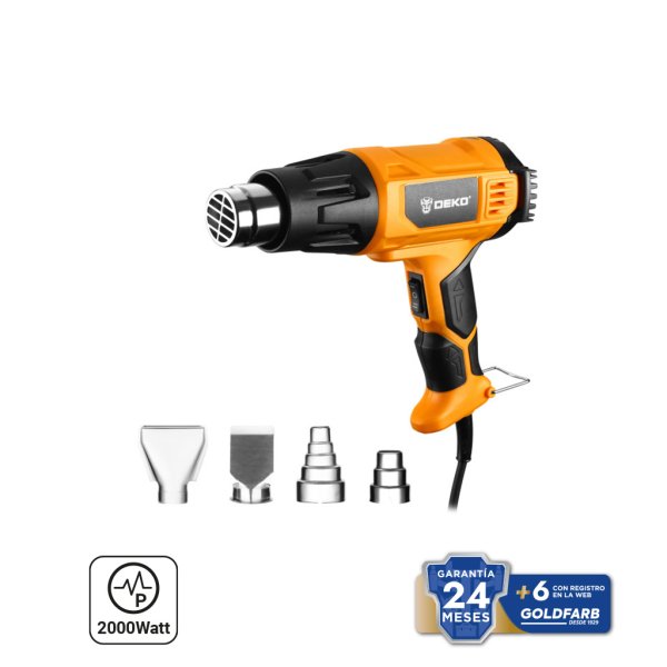 Pistola de Calor 2000 W Deko DKHG03