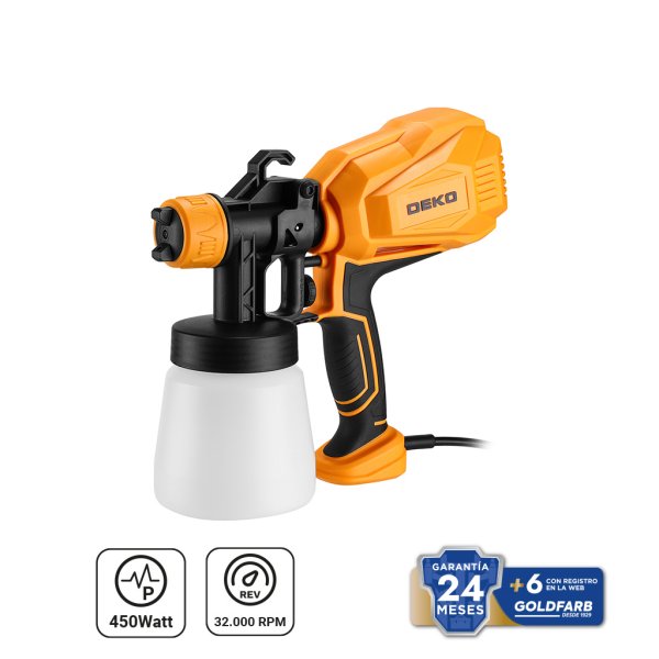 Pistola de Pintar Eléctrica 800 ml 450 W Deko DKSG45K1-DKSG45X1