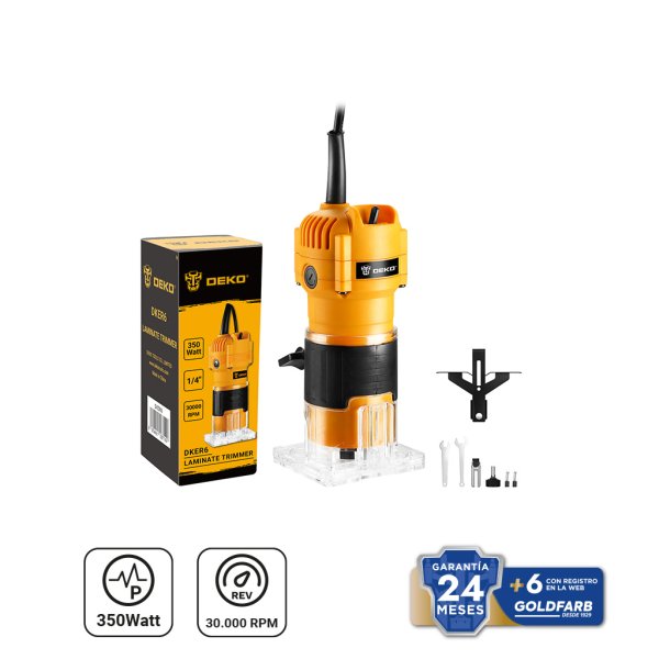 Router Trompo de Mano 6 mm 350 W Deko DKER6