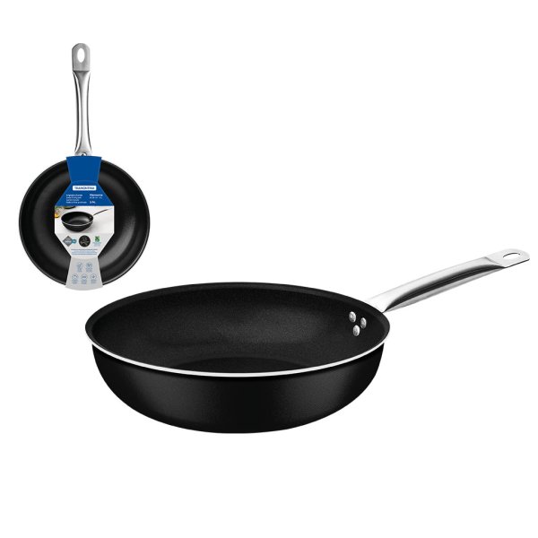 Sartén Honda 28 cm 4 L Starflon Piamonte Negro Tramontina 28351/028