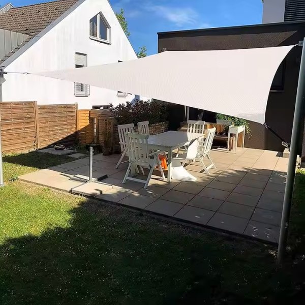 Toldo vela rectangular beige 4X6 mts con filtro UV