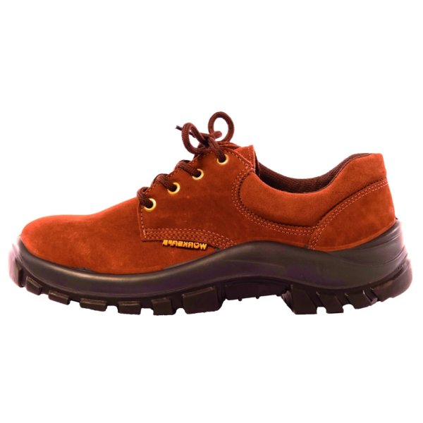 Zapato de cuero Top nobuck marrón,pta.plástica,T43"WORKSAFE"