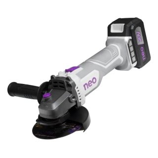 Amoladora Angular a Batería 115 mm 20 V Brushless con Batería 3 Ah y Cargador Neo AA915/1/20C1