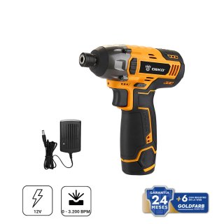 Atornillador de Impacto 12 V 1/4 Pulgada con Batería 1,5 Ah y Cargador Deko DKID12XL01-H5