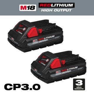 Batería 18V 3,0 Ah M18 REDLITHIUM HIGH OUTPUT Pack x 2 Milwaukee 48-11-1837