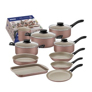 Batería de Cocina 14 Piezas Starflon Linz Rosa Tramontina 28299/307