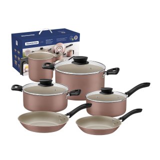 Batería de cocina Tramontina Linz 6 recipientes y 3 tapas Starflon Max 28299/311