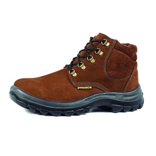 Botín de cuero Top nobuck marrón,pta.acero,T:41"WORKSAFE"