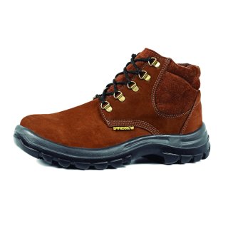 Botín de cuero Top nobuck marrón,pta.plástica,T:41"WORKSAFE"