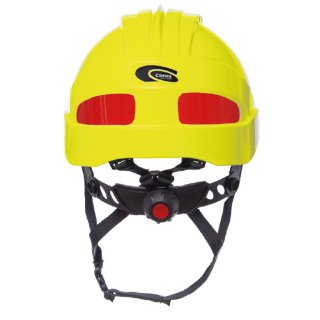 Casco trab.altura,ama.flúo B.4ptos c/reflectivo"CLIMAX"CURRO
