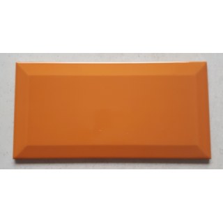 Cerámica Pared Ladrillo Biselado 10x20cm Naranja Brillante Ribesalbes