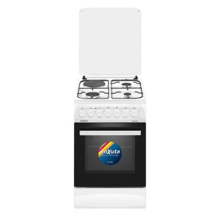 Cocina Combinada 3 Hornallas y 1 Disco Eléctrico Blanca 50x60 Enxuta CENX5546W