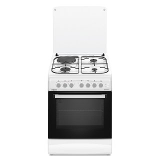 Cocina Combinada 3 Hornallas y 1 Disco Eléctrico Blanca 60x60 con Convección Enxuta CENX5646W