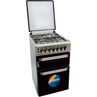 Cocina Doble Horno con 3 Hornallas y 1 Disco Eléctrico Inox 50x60 Enxuta CENX650I