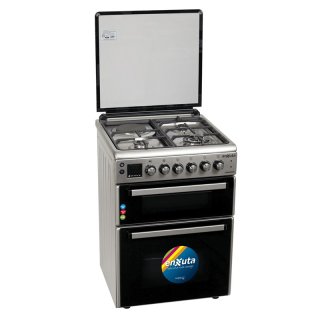 Cocina Doble Horno con 3 Hornallas y 1 Disco Eléctrico Inox Enxuta CENXDH6413I