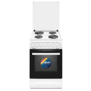 Cocina Eléctrica 4 Discos Eléctricos y Convección Blanca 50x60 Enxuta CENX5548W
