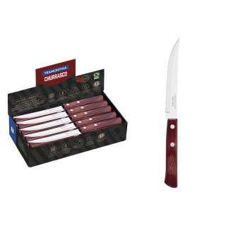 Cuchillo Asado 5'' Display 60Pz. Polywood Rojo Tramontina 21199/764