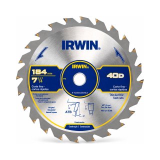 Disco de Sierra Circular 7 1/4" 40 Dientes Irwin 15230LA