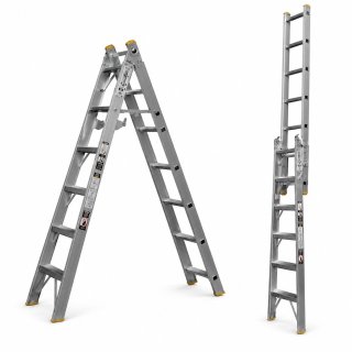 Escalera Aluminio 17 Escalones Tijera Extensible Escalumex 