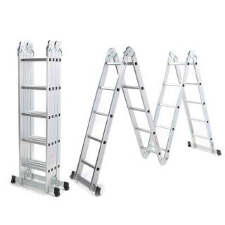 Escalera De Aluminio Convertible 20 Escalones 5.70m Goldex