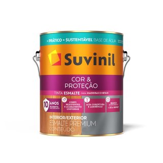 Esmalte al agua Color y Protección Suvinil base A, satinado, interior y exterior, 3,24 L