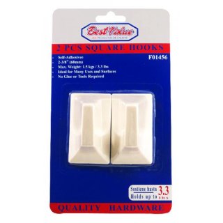 Ganchos Plásticos Autoadhesivos Grandes 2 Piezas BEST VALUE