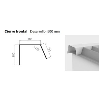 Gotero Frontal 80 mm para Panel Isoroof ARMCO 3 m