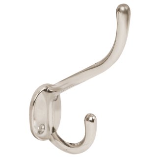 Gancho Percha Doble Vertical Níquel Satinado Hermex PEPU-14