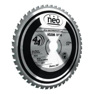 Hoja de Sierra Multipropósito 255 mm (10") para Acero de más de 2 mm Neo HSIDM10/A