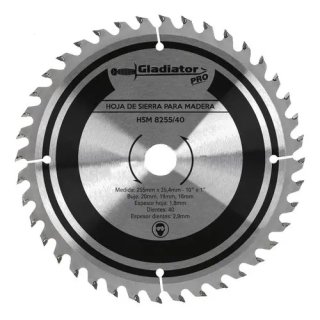 Hoja de Sierra para Madera 255 mm 40 Dientes Pro Gladiator HSM8255/40