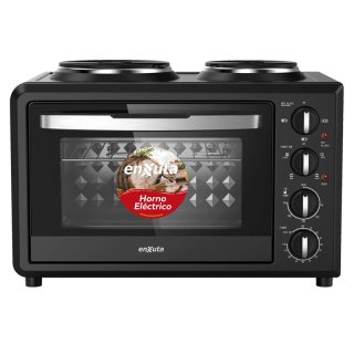 Horno Eléctrico 32 Litros Negro con 2 Discos Eléctricos Enxuta HENX032DN