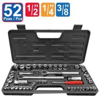 Juego de Dados 1/2" 1/4" 3/8" 52 piezas
