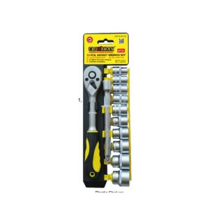 Juego 13 Bocallaves Hexagonales Encastre 3/8" Crownman STP-02.0013B