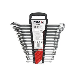 Juego 14 Llaves Combinadas en Pulgadas 3/8" a 1 1/4" Yato YT-48862