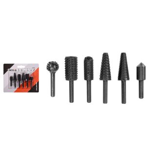 Juego 6 Escofinas Rotativas para Metal y Madera Vástago 6 mm Yato YT-61712