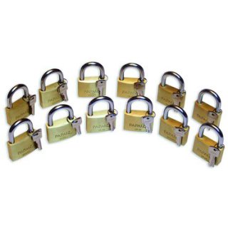Juego de candados maestrados(6 Unid/2 llaves)"PAPAIZ"40mm MK