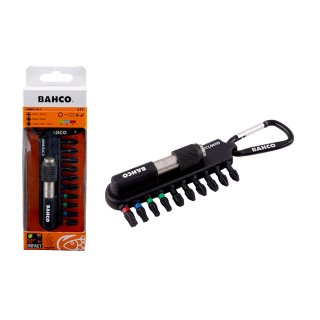 Juego Puntas 1/4" Phillips, Pozidriv y TORX 11 Piezas con Soporte Bahco 66IM/11C-1