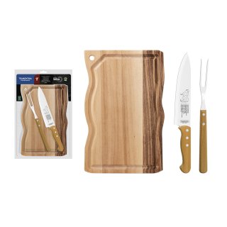 Juego Trinchante con Tabla 3 Piezas Churrasco Tramontina 22398/002