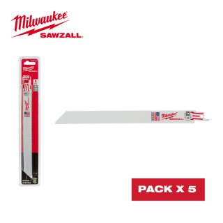 Kit 5Pz. Hojas para Sierra Sable 230mm para Metales Milwaukee 4800-5188