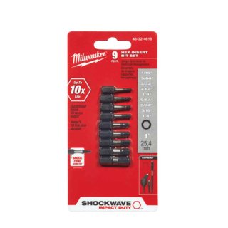 Kit de puntas hexagonales (blister) 9 piezas Shockwave Milwaukee 48-32-4616