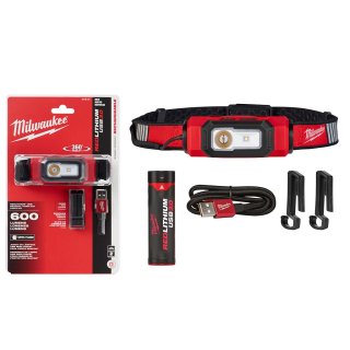 Linterna para Casco USB con Luz Roja Trasera y Batería Milwaukee 2116-21