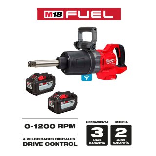 Llave de Impacto 1" Cuello Largo M18 FUEL ONE-KEY con 2 Baterías Milwaukee 2869-22HD
