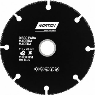 Disco Corte Madera Para Amoladora 115mm 4 1/2'' Norton